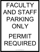 Permit Required Faculty Staff Parking