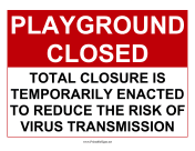 Playground Temporarily Closed