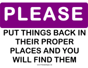 Please Put Things Back