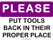 Please Put Tools Back