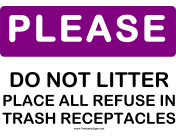 Please do Not Litter