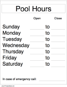 Daily Pool Hours