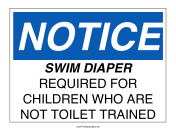 Pool Sign Swim Diaper