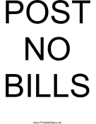Post No Bills (Landscape)