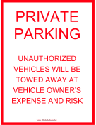 Private Parking Tow Warning