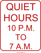 Quiet Hours 10 to 7