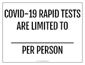 Rapid Tests Limit Per Person