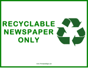 Recyclable Newspaper Only