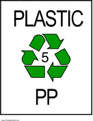 Recycle Plastic type 5