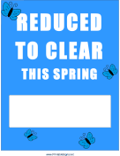 Reduced To Clear Spring Sale
