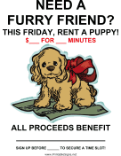 Rent a Puppy Fundraiser Sign-Blank
