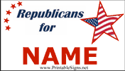 Republicans Support Sign Palm Cards