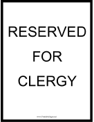 Reserved For Clergy