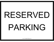 Reserved Parking Black