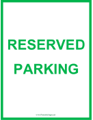 Reserved Parking Green