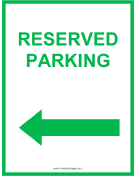 Reserved Parking Left Green