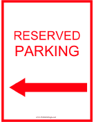 Reserved Parking Left Red