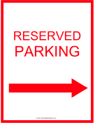 Reserved Parking Right Red