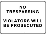 Trespassers Prosecuted