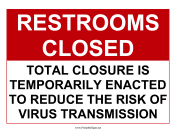 Restrooms Temporarily Closed