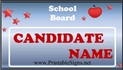 School Board Sign Palm Cards