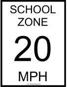 School Zone 20 MPH