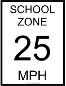 School Zone 25 MPH