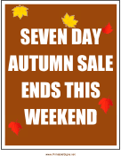 Seven Day Autumn Sale