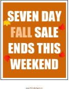 Seven Day Fall Sale