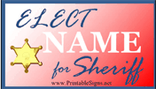Sheriff Sign Palm Cards