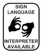 Sign Langage Interpreter Available