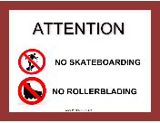 Skateboarding Rollerblading Not Allowed