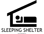 Sleeping Shelter with caption