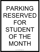 Student of Month Parking