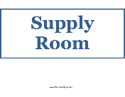 Supplies Room