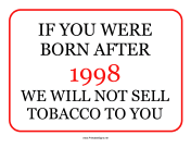 Tobacco Minimum Age 1998