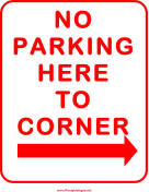 No Parking Here To Corner Right