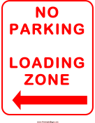 No Parking In Loading Zone Left