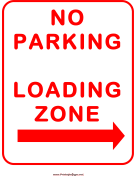 No Parking In Loading Zone Right
