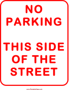 No Parking This Side