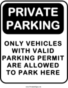 Notice Private Parking