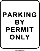 Parking By Permit Only