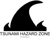 Tsunami Hazard Zone with caption