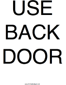 Use Back Door