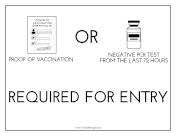 Vaccination Or Negative Test Required