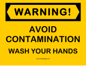 Warning Avoid Contamination
