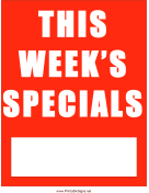 This Week's Specials
