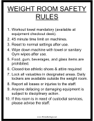 Weight Room Safety Rules
