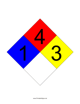 NFPA 704 1-4-3-blank Sign