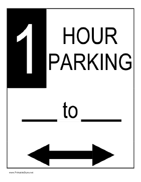 One Hour Parking Sign